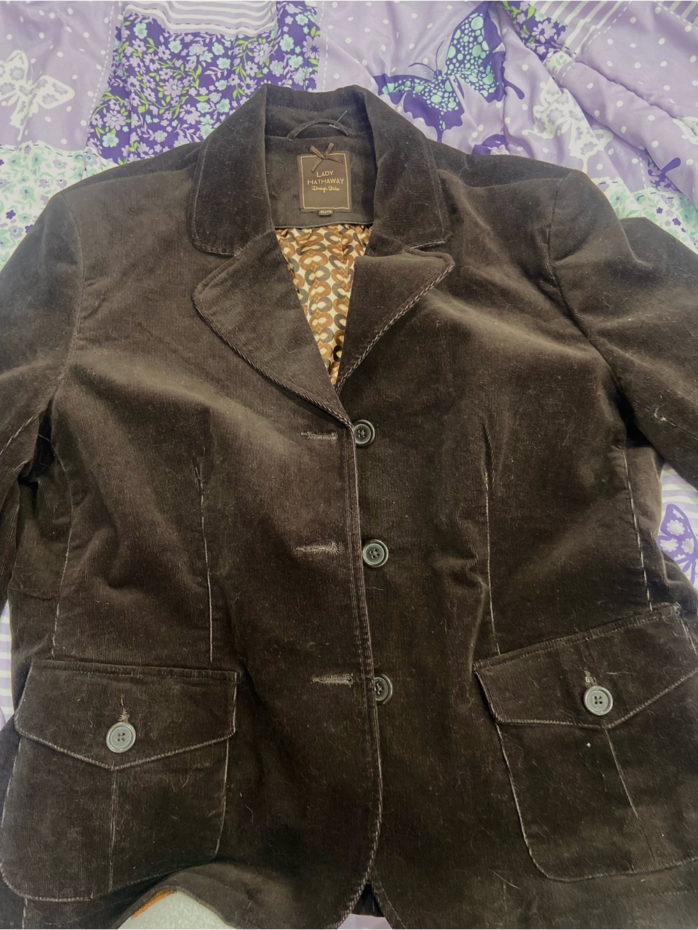 Lady Hathaway Women's Dark Brown Velvet Blazer
